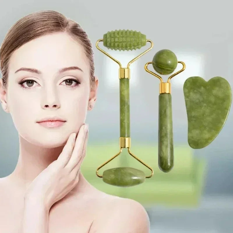 Natural Jade Roller Massager Gua Sha